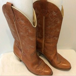 Wolverine Women Boots Sz 8 M Leather Cowboy Brown